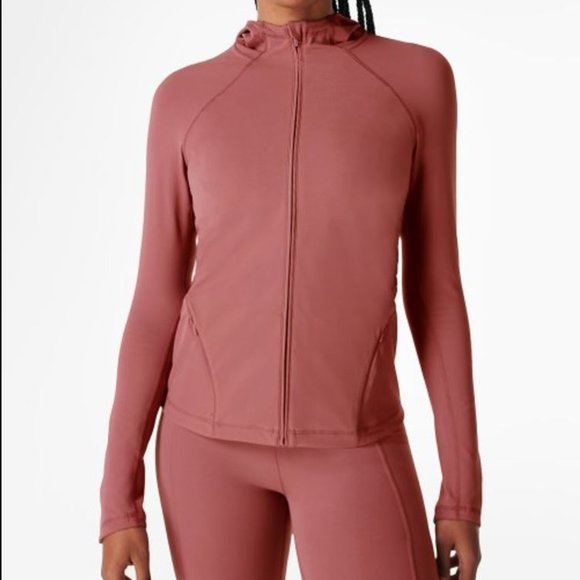 🔥🔥🔥HOST PICK!🔥🔥🔥Sweaty Betty | Plum Pink Super Soft Workout Zip-Up Hoodie - Picture 1 of 4